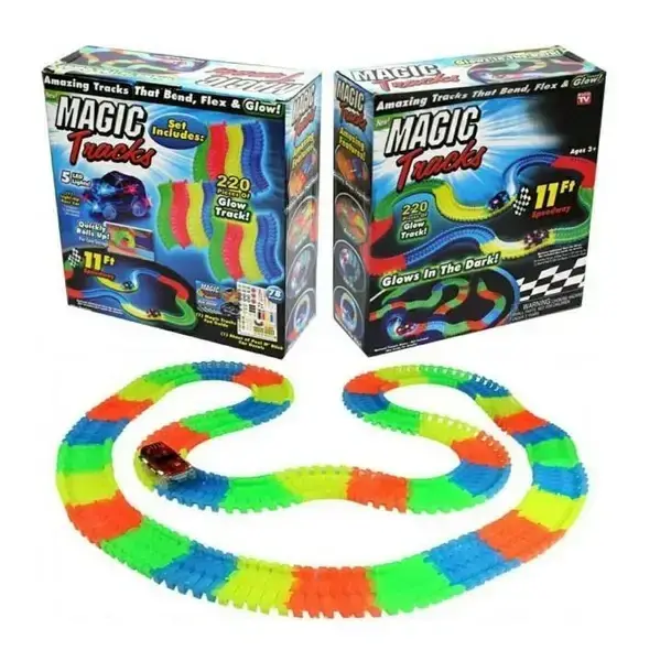 Гоночный светящийся трек Magic Tracks 220 деталей - гибкая трасса с машинкойП